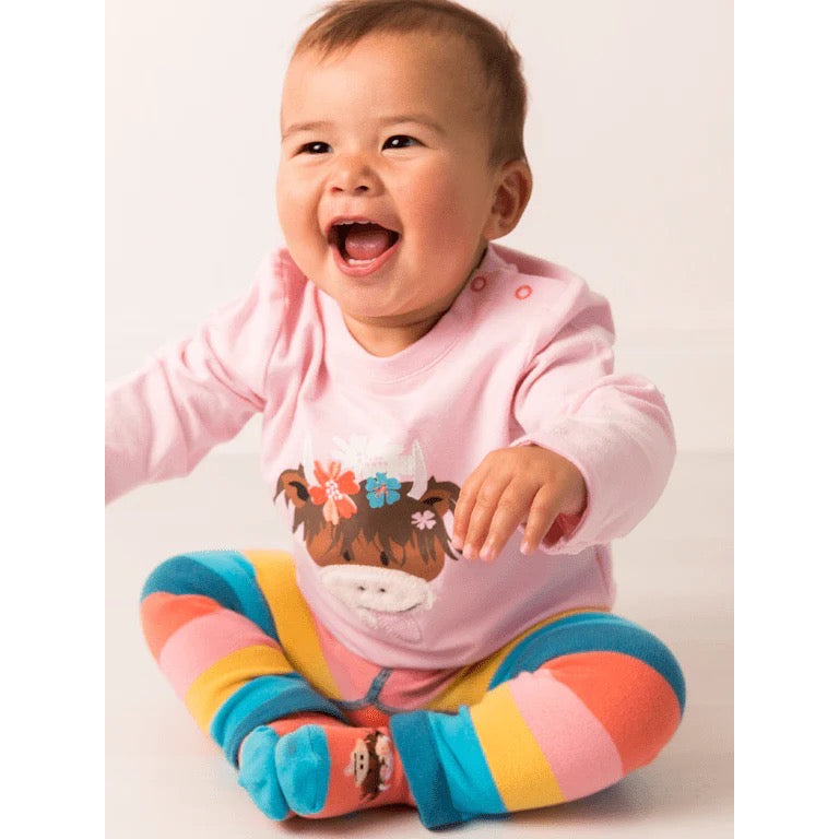 Blade &amp; Rose Bonnie Highland Cow Knitted Leggings Aw Clothing 0-6M / Multi,6-12M / Multi,12-24M / Multi