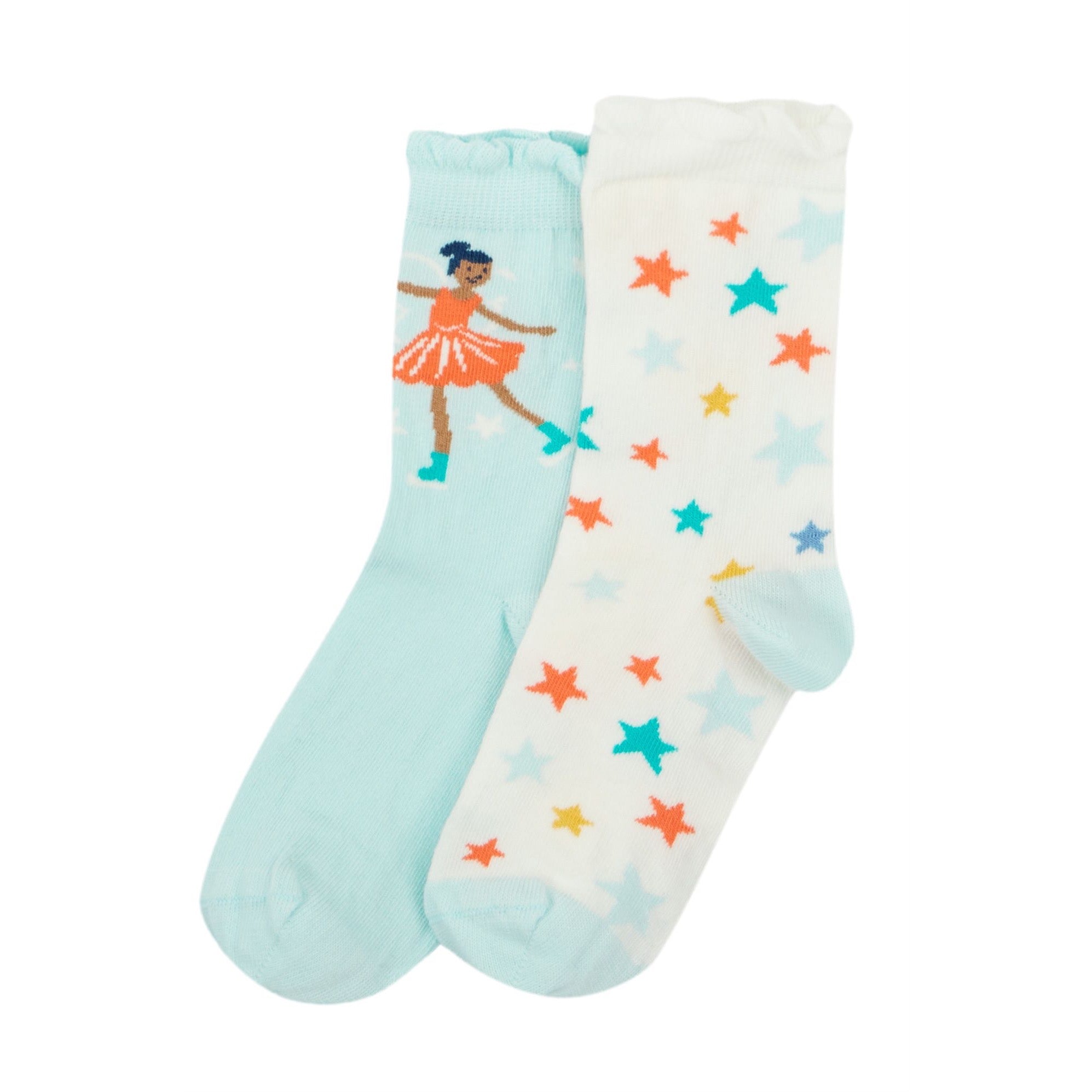 Frugi 2 Pack Frill Socks Enchanted Forest Clothing UK6-8 / Multi,UK9-12 / Multi