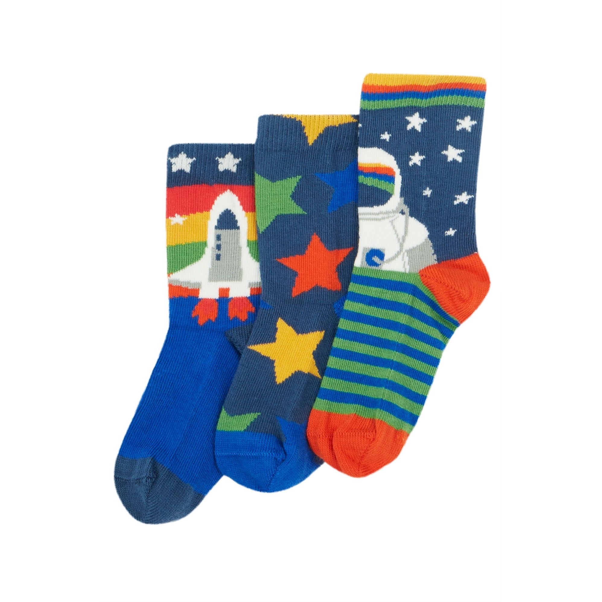 Frugi 3 Pack Socks Aw24 Space Clothing UK6-8 / Multi,UK9-12 / Multi,UK13-2 / Multi