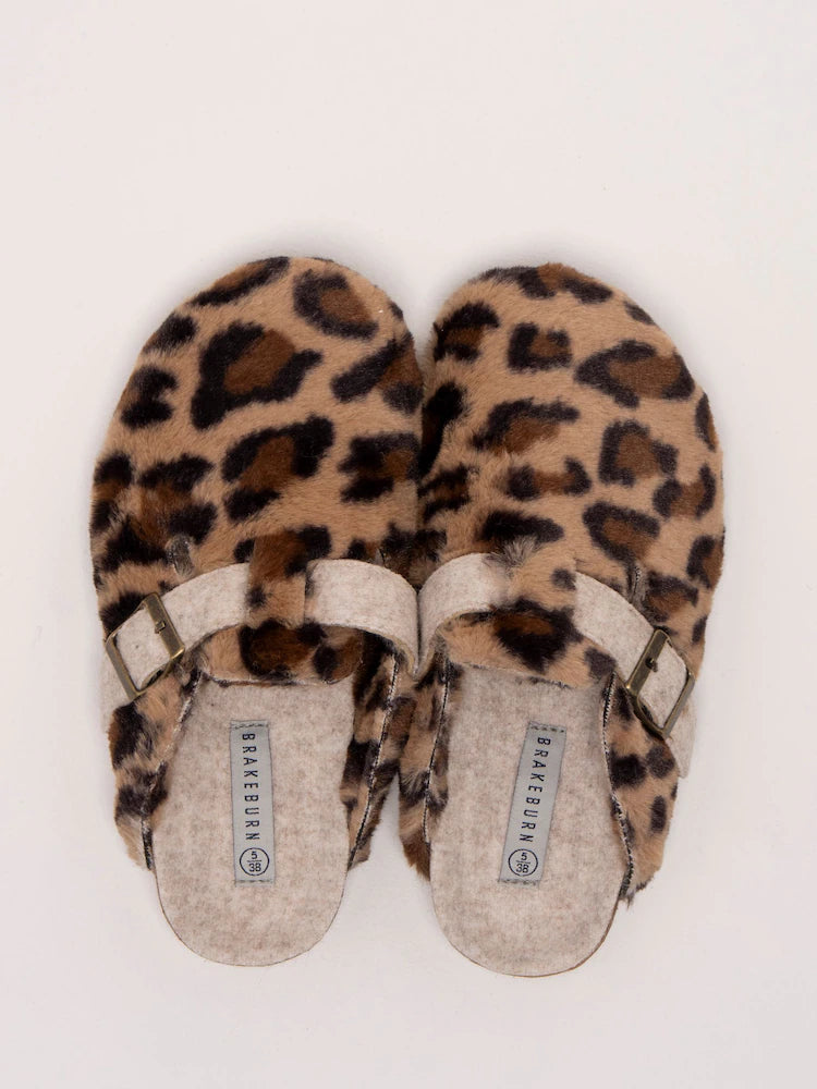 Brakeburn Womens Solstice Leopard Print Slippers Footwear UK4 ADULT / Beige,UK5 ADULT / Beige,UK6 ADULT / Beige,UK7 ADULT / Beige,UK8 ADULT / Beige