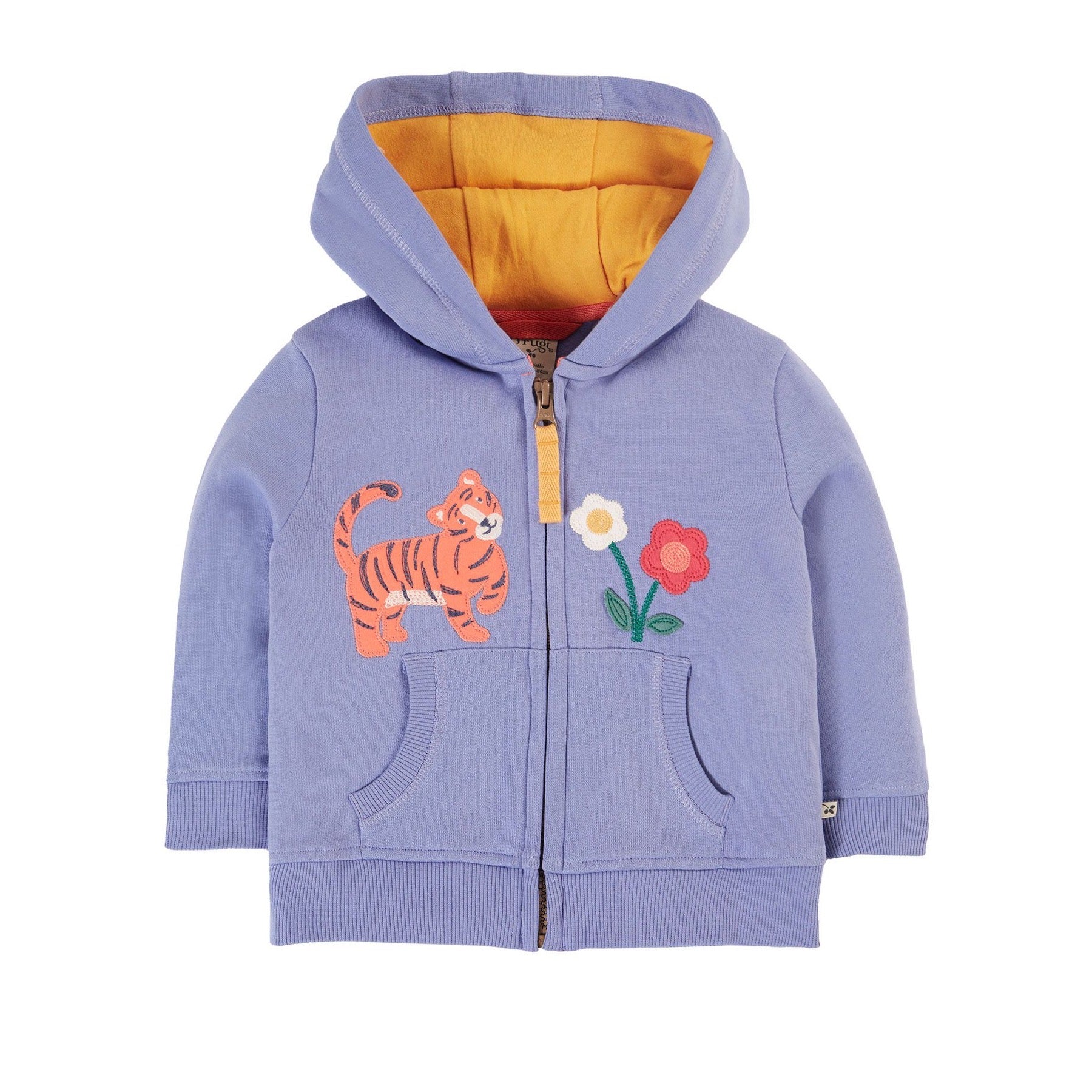 Frugi Carbis Infant Hoodie Grape Tiger Clothing 6-9M / Grape,9-12M / Grape,12-18M / Grape,18-24M / Grape