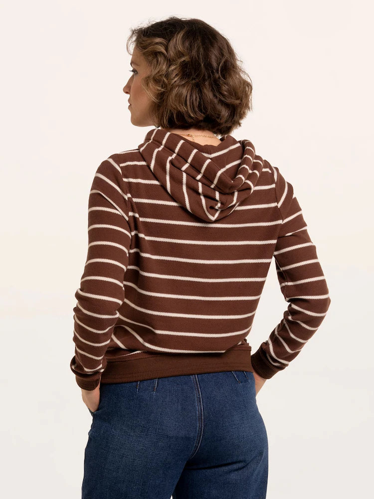 Brakeburn Womens Whitefield Stripe Hooded Sweatshirt