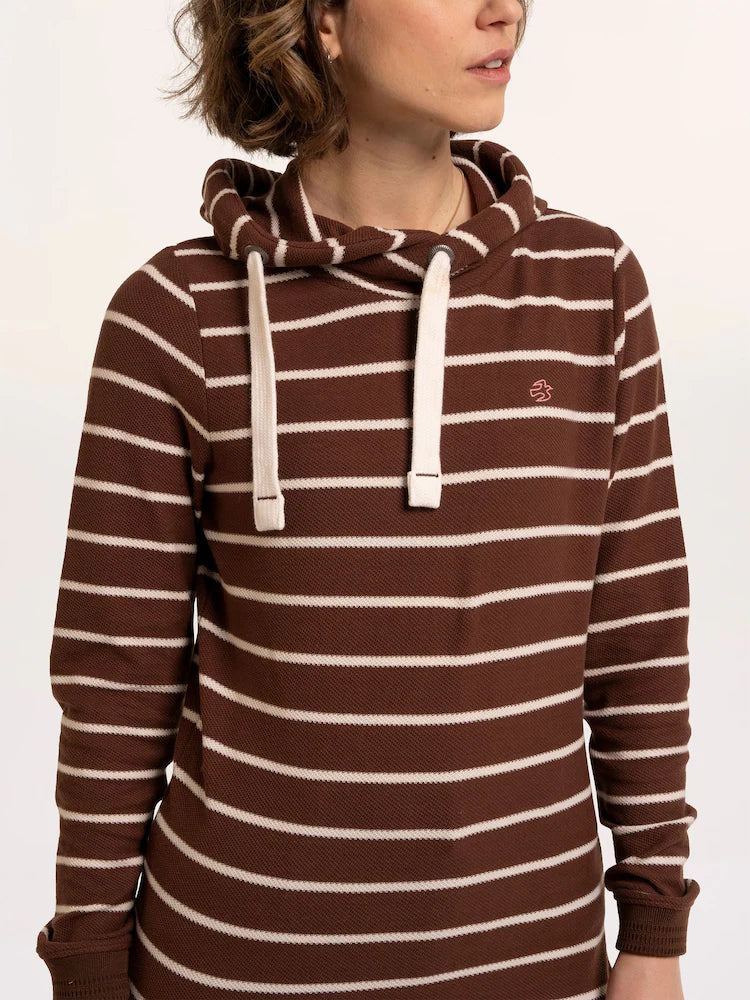 Brakeburn Womens Whitefield Stripe Hooded Sweatshirt