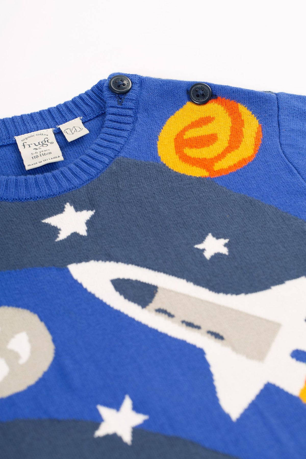 Frugi Elwood Sweater 500127A4btrk Blue Rocket Clothing 3-4YRS / Blue,4-5YRS / Blue,5-6YRS / Blue,6-7YRS / Blue