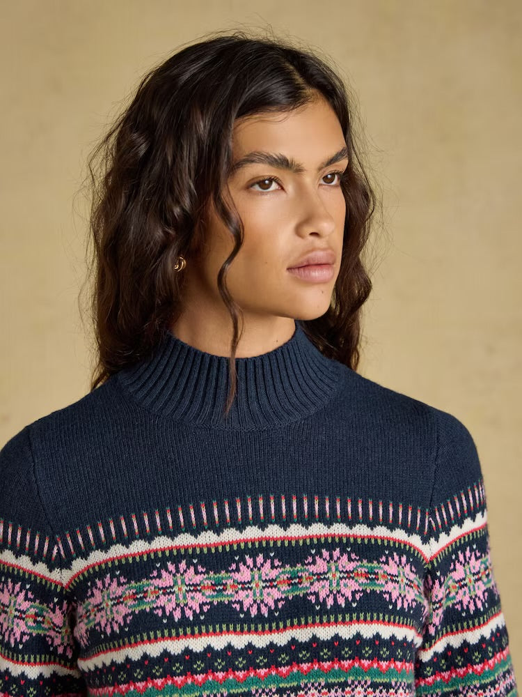 Joules Womens Fairisle Jumper V57-280 Navy