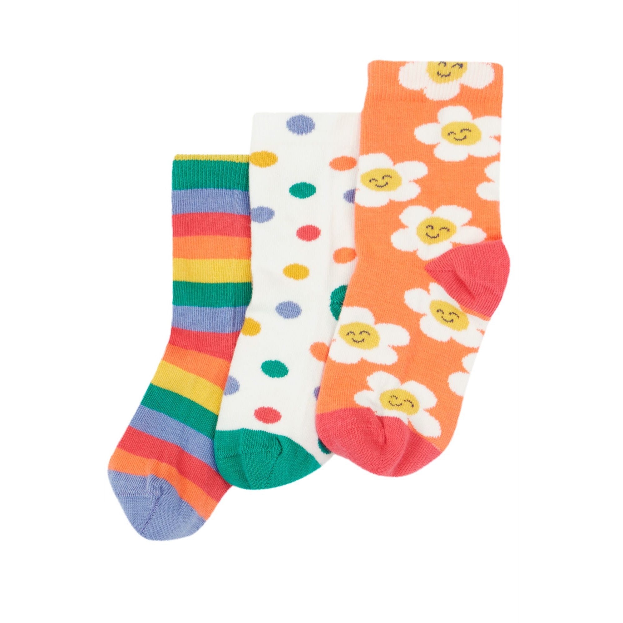 Frugi 3 Pack Socks 500038A4swpk Stay Wild Clothing UK6-8 / Multi,UK9-12 / Multi,UK13-2 / Multi