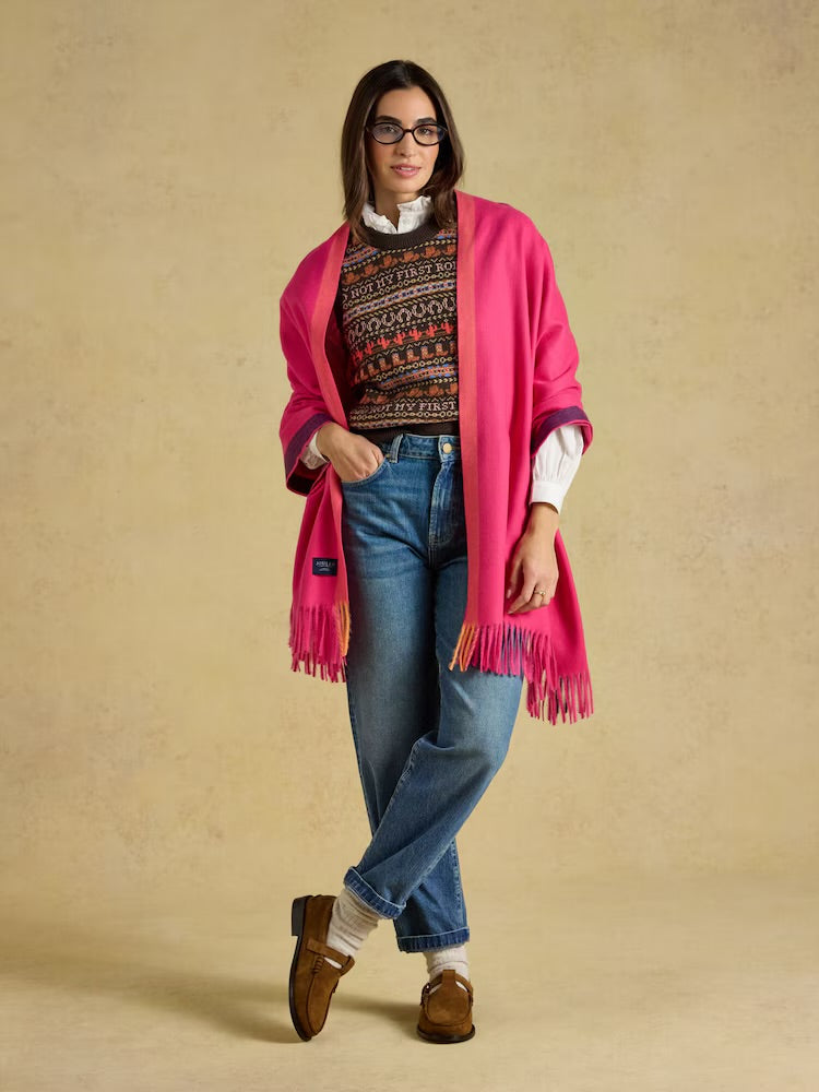 Joules Womens Blanket Scarf G90-794 Pink
