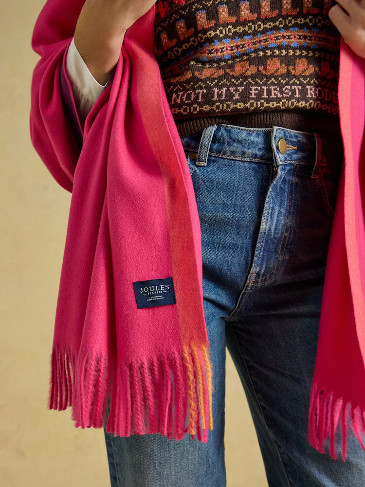 Joules Womens Blanket Scarf G90-794 Pink