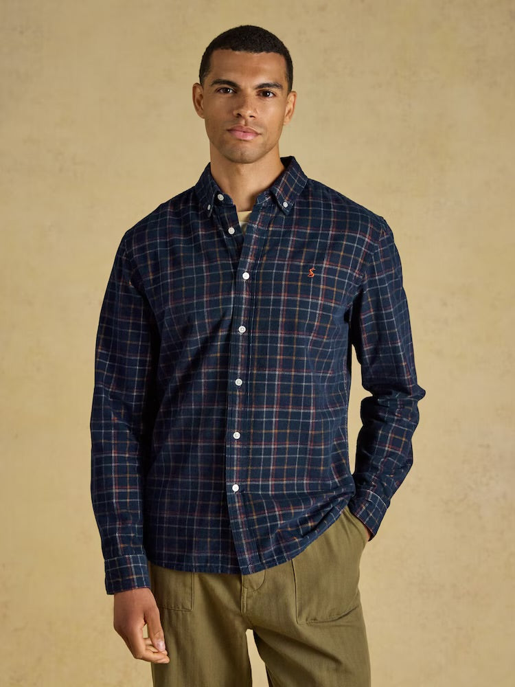 Joules Mens Needle Cord Shirt G66-148 Navy Check