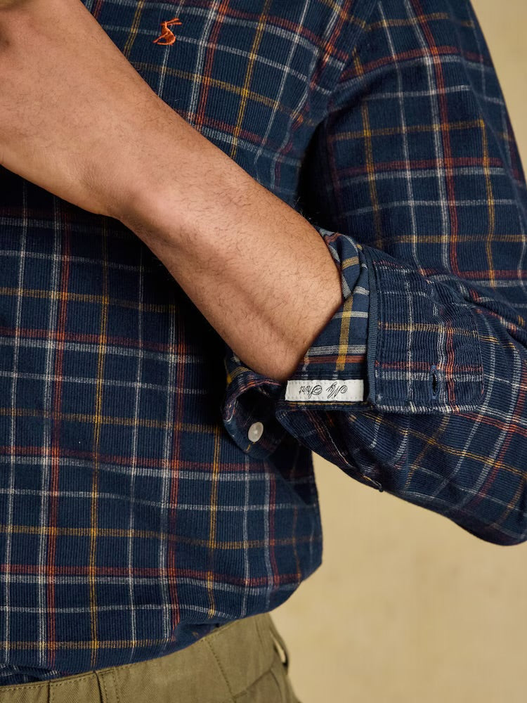 Joules Mens Needle Cord Shirt G66-148 Navy Check
