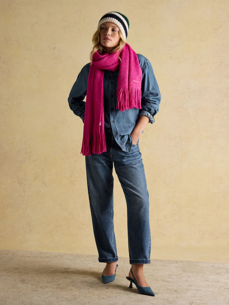 Joules Womens Rosa Scarf At707601 Pink Clothing ONE SIZE / Pink