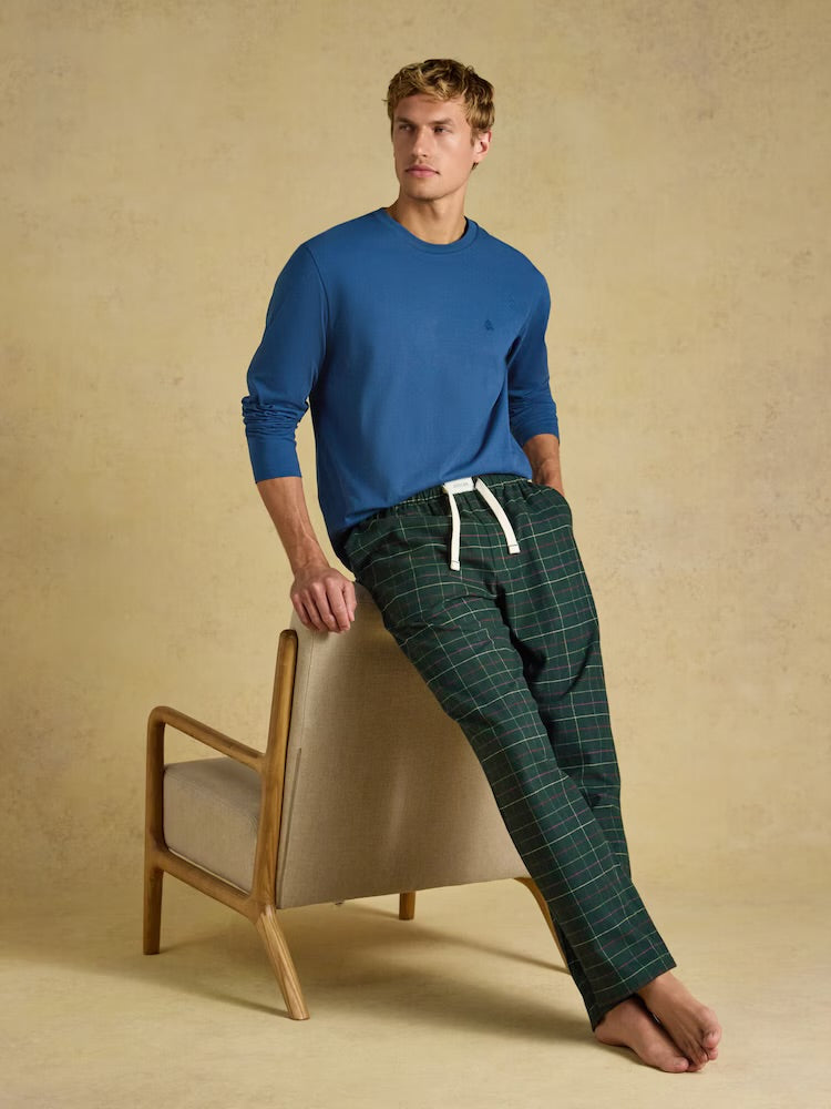 Joules Mens Flannel Green Check Pyjama Bottoms