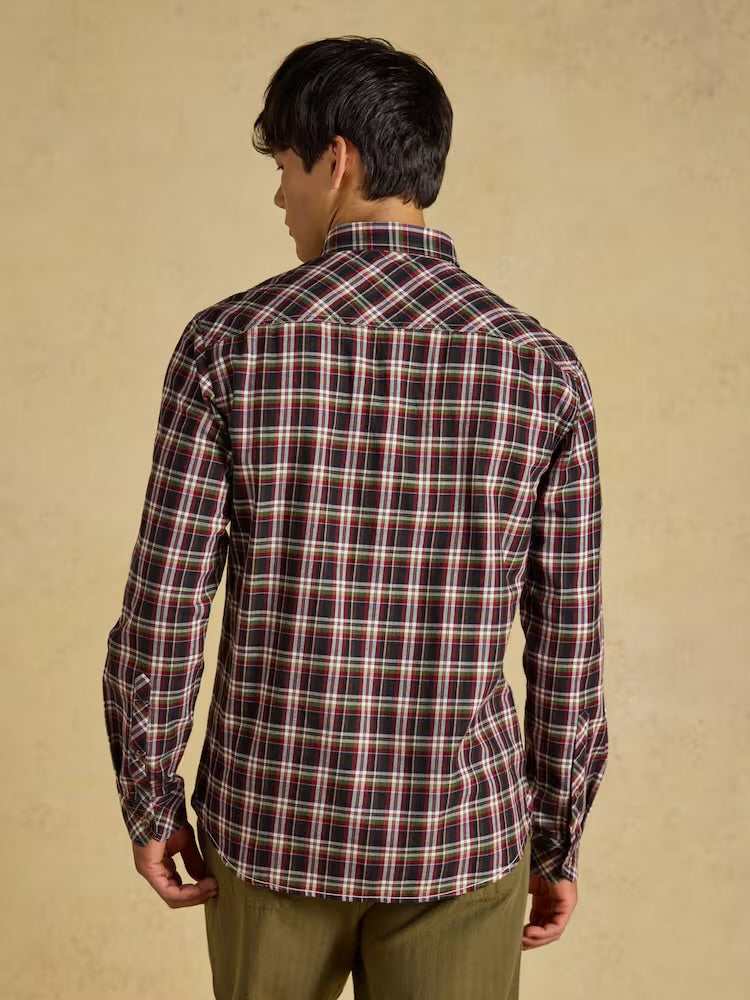 Joules Mens Brushed Flannel Shirt G48-270 Burgundy Check