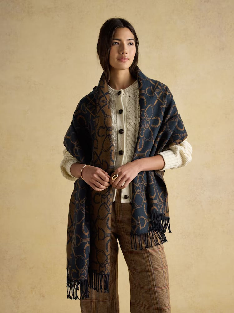 Joules Womens Elissa Navy Bridle Scarf At707001 Clothing ONE SIZE / Navy