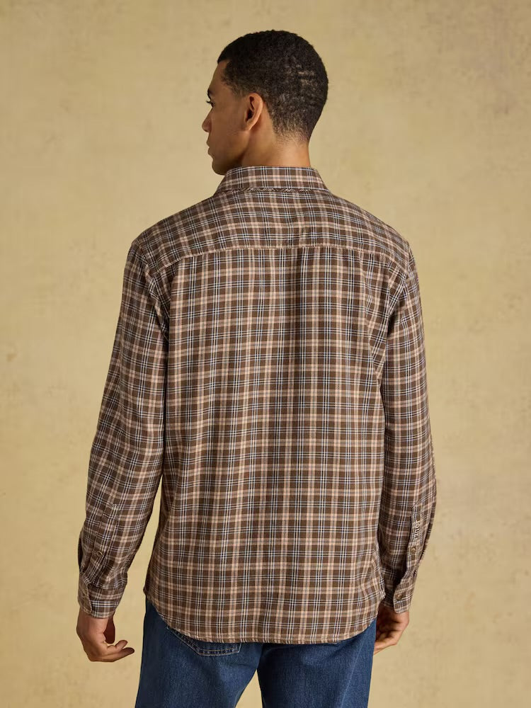 Joules Mens Brown Check Flannel Shirt G48-283