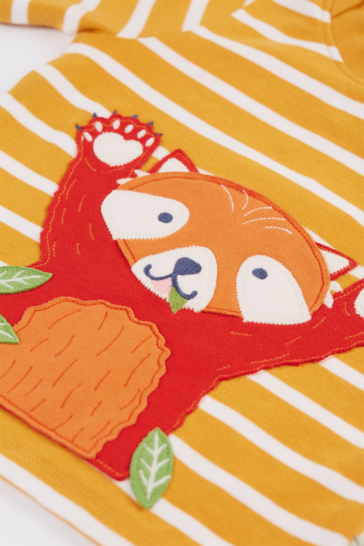 Frugi Easy On Infant T-Shirt Red Panda Stripe Clothing 3-6M / Gold,6-9M / Gold,9-12M / Gold,12-18M / Gold,18-24M / Gold,2-3YRS / Gold,3-4YRS / Gold,4-5YRS / Gold