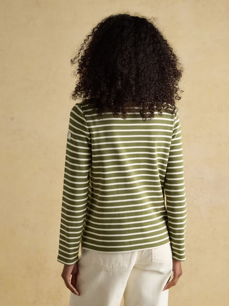 Joules Womens Harbour Stripe Top Au204117 Khaki Clothing UK12 / Khaki,UK14 / Khaki,UK16 / Khaki