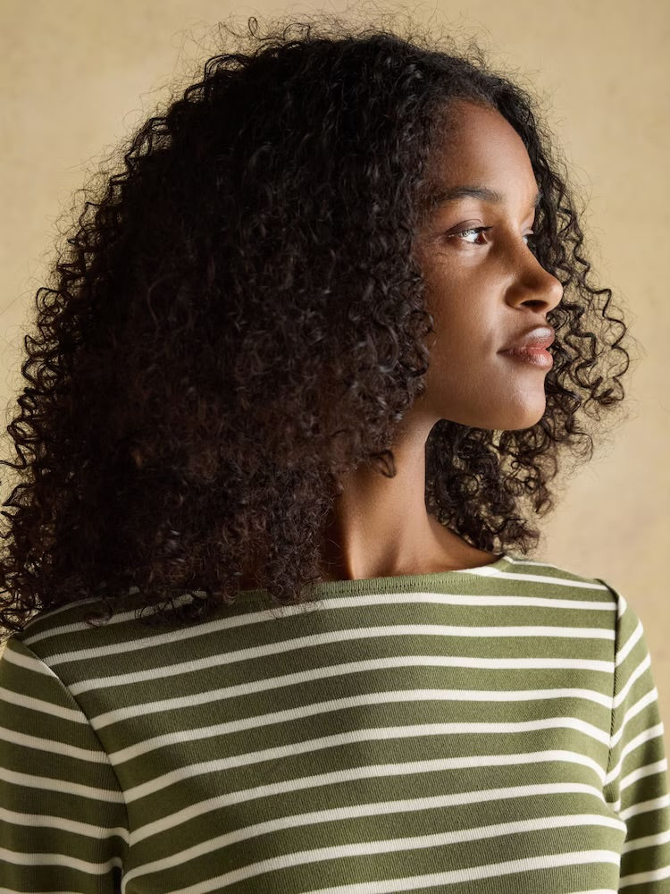 Joules Womens Harbour Stripe Top Au204117 Khaki Clothing UK12 / Khaki,UK14 / Khaki,UK16 / Khaki