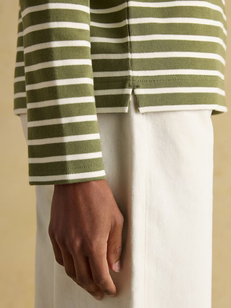 Joules Womens Harbour Stripe Top Au204117 Khaki Clothing UK12 / Khaki,UK14 / Khaki,UK16 / Khaki