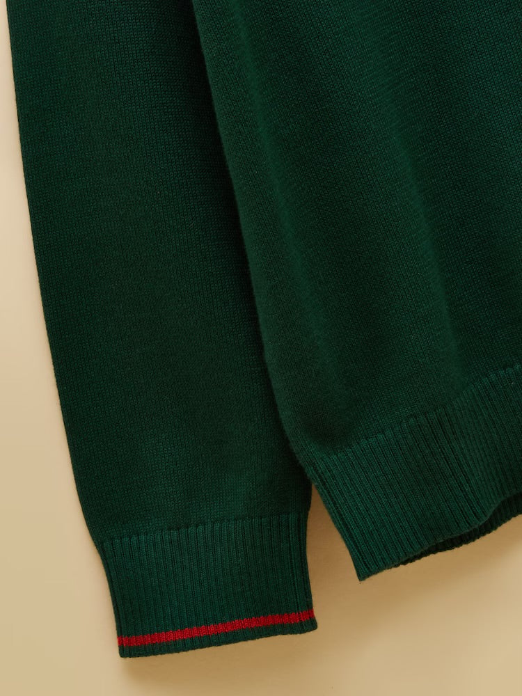 Joules Boys Hillside Quarter Zip Sweater Y31-871 Green