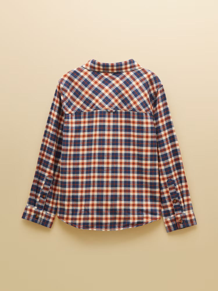Joules Boys Brushed Flannel Check Shirt V30-762 Rust