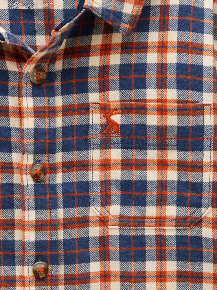 Joules Boys Brushed Flannel Check Shirt V30-762 Rust
