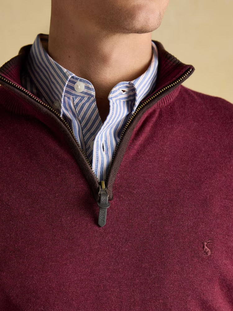 Joules Mens Quarter Zip Jumper 22740304 Port Clothing M / Port,L / Port,XL / Port,XXL / Port