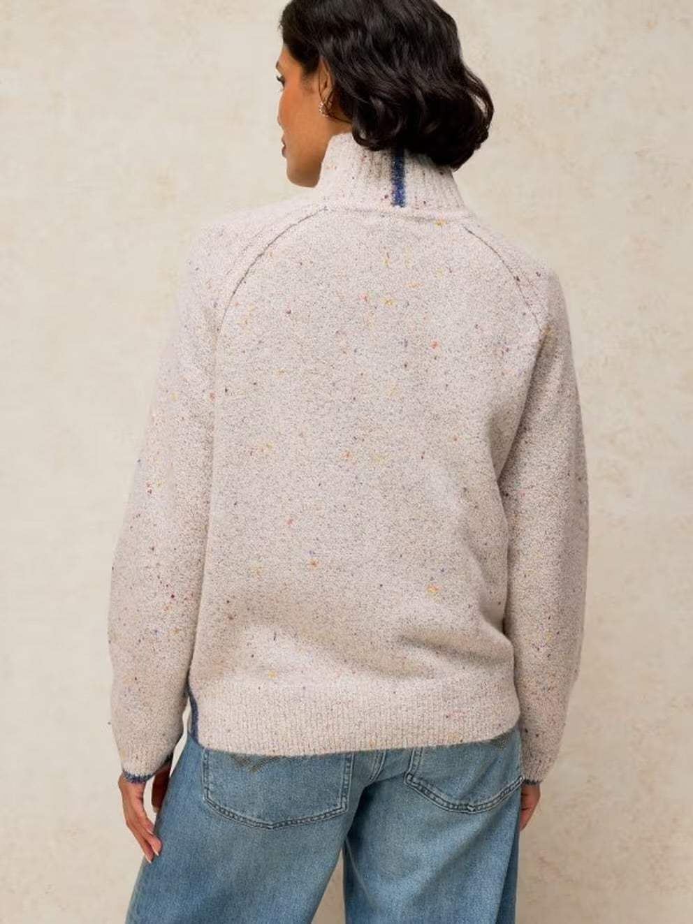 White Stuff Womens Talia Nep High Neck Jumper 447660 Light Grey