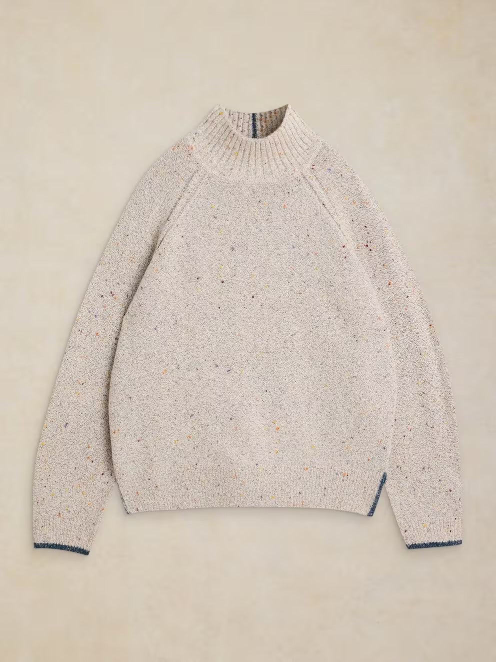 White Stuff Womens Talia Nep High Neck Jumper 447660 Light Grey