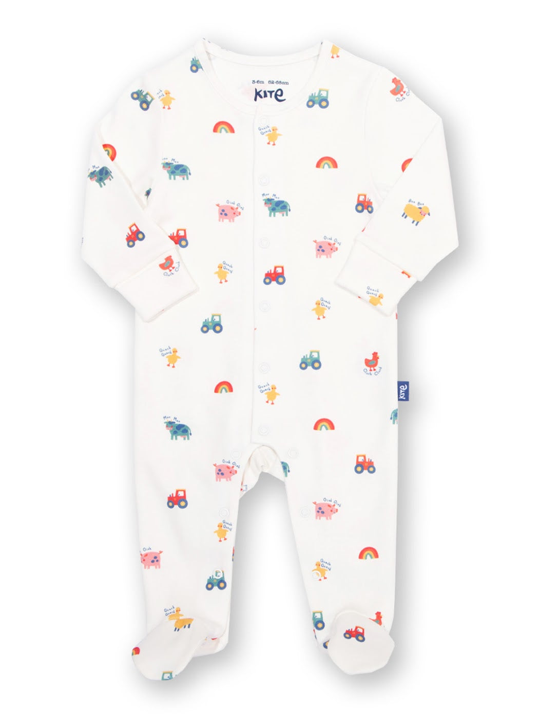 Kite Old Macdonald Sleepsuit 53-8656 Clothing NEWBORN / White,0-1M / White,0-3M / White,3-6M / White,6-9M / White
