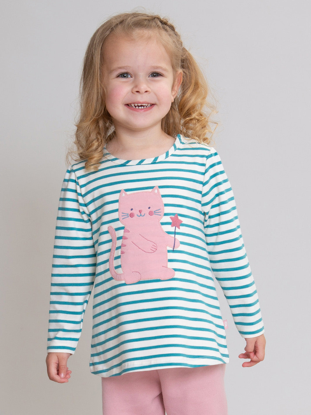 Kite Infant Misty Cat Tunic Top 63-9692-Ygt Clothing 3-6M / Seagrass,6-9M / Seagrass,9-12M / Seagrass,12-18M / Seagrass,18-24M/2Y / Seagrass,3YRS / Seagrass,4YRS / Seagrass,5YRS / Seagrass