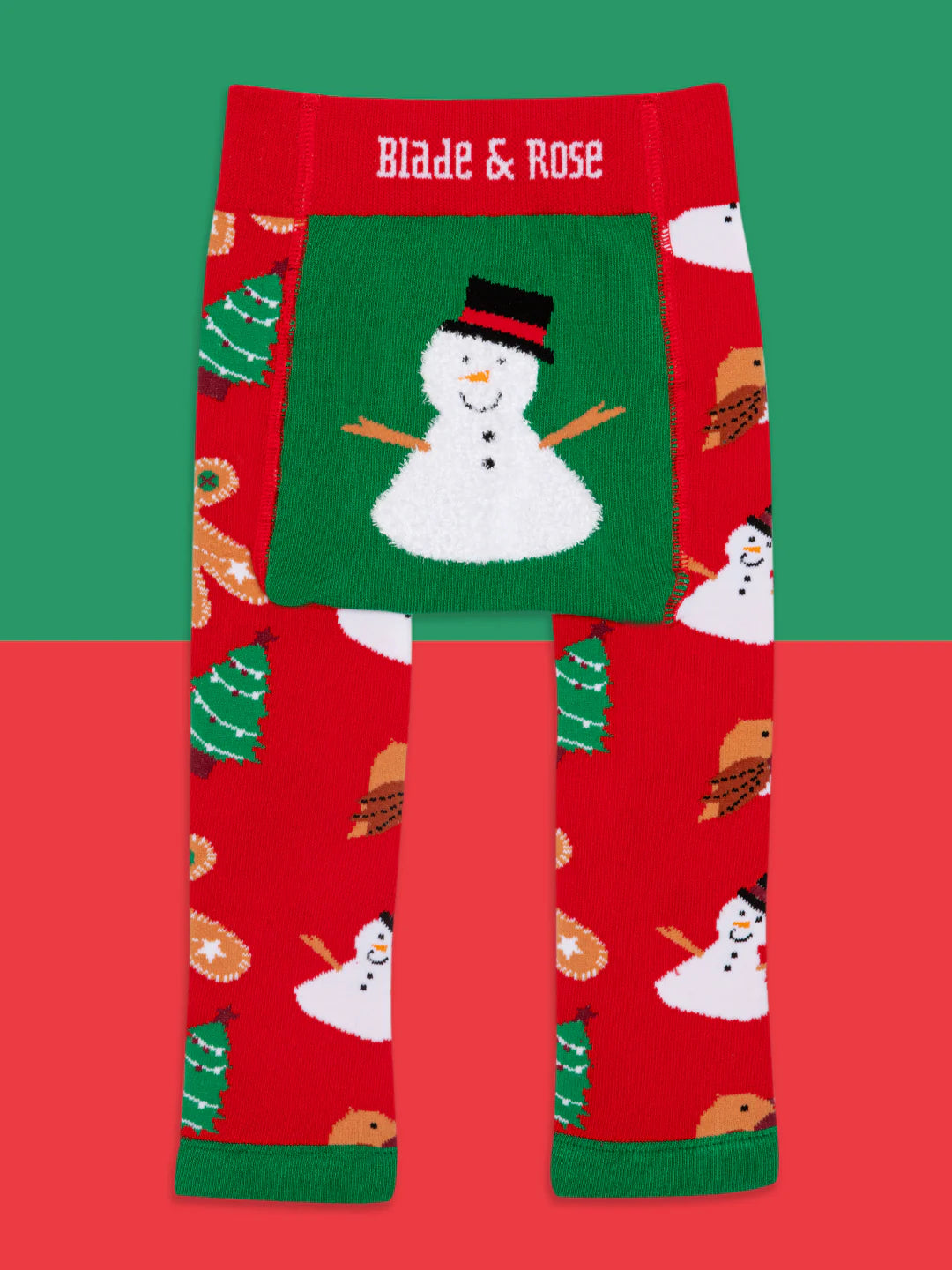 Blade &amp; Rose Snowman Knitted Leggings Clothing 0-6M / Red,6-12M / Red,12-24M / Red