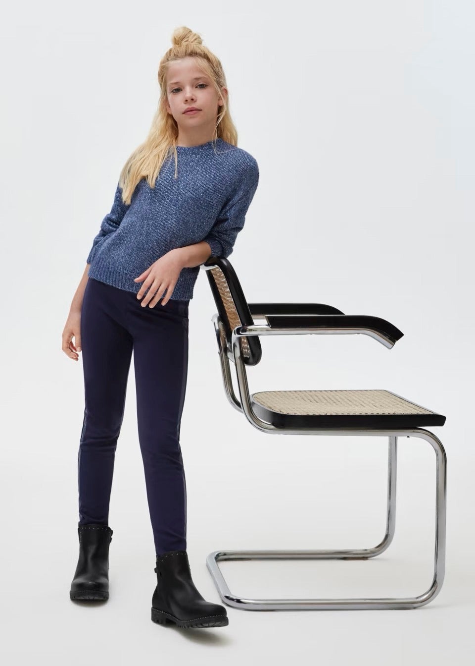 Mayoral Older Girls Detail Leggings 7743 Navy Clothing 10YRS / Navy,12YRS / Navy,14YRS / Navy