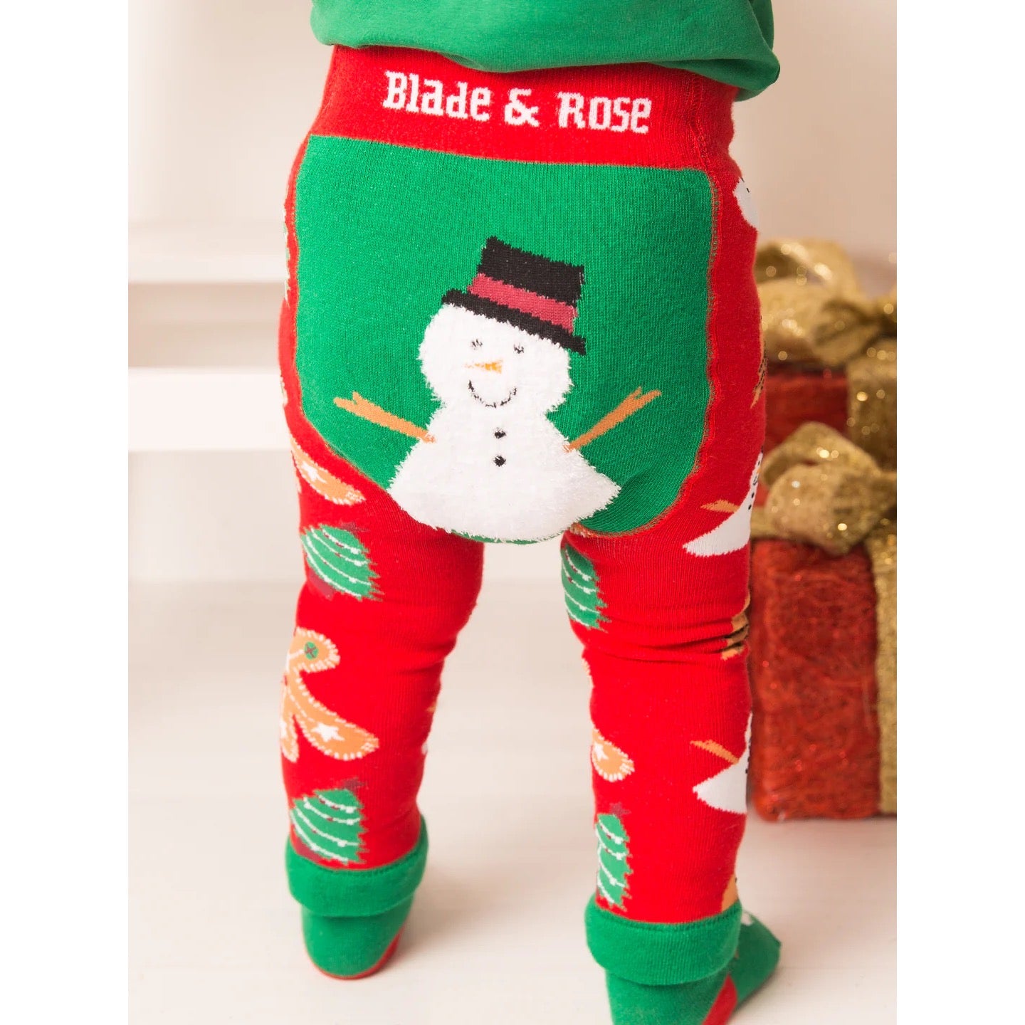 Blade & Rose Snowman Knitted Leggings Clothing 0-6M / Red,6-12M / Red,12-24M / Red