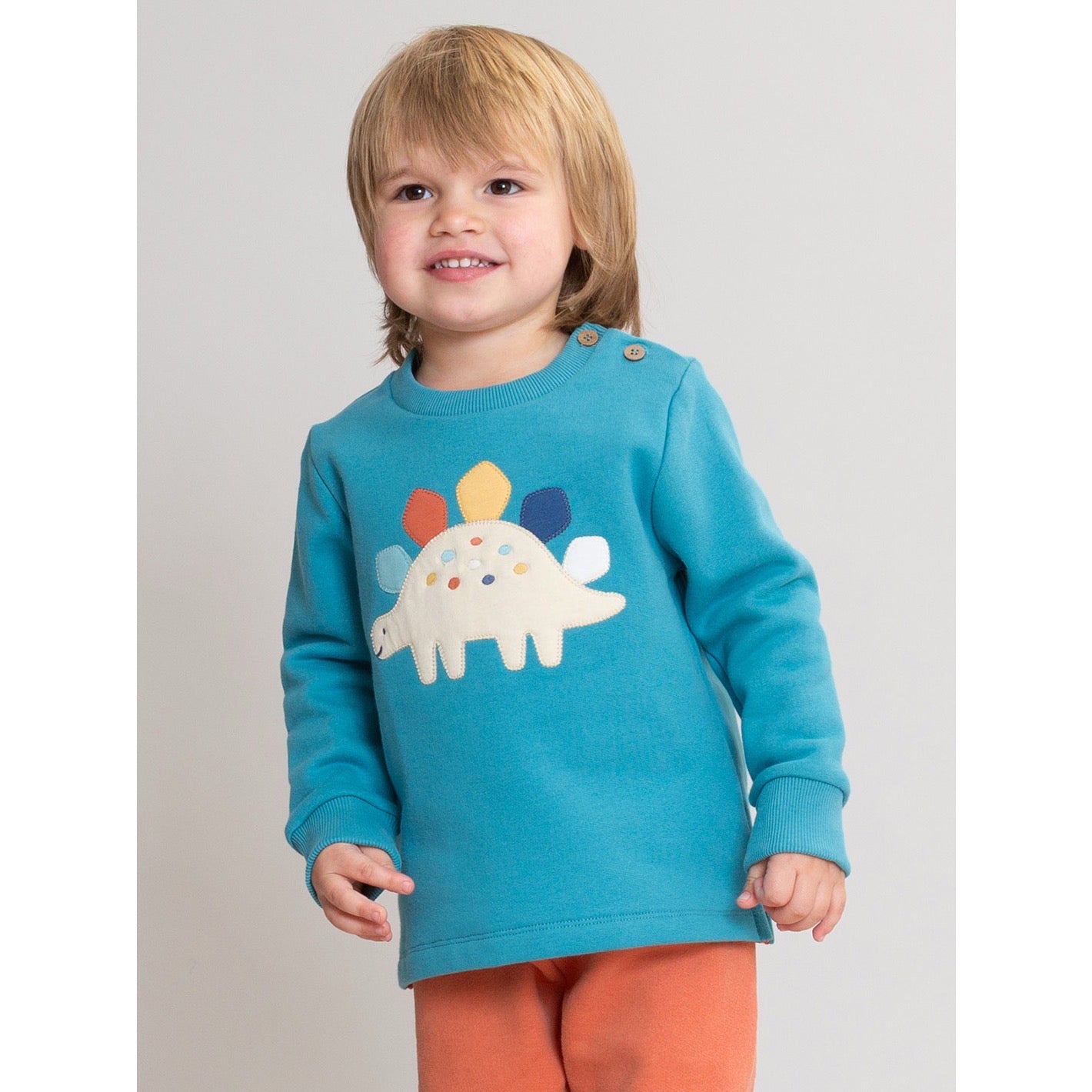 Kite Infant Stompasaurus Sweatshirt 63-9912-Ybf Clothing 9-12M / Blue,12-18M / Blue,18-24M/2Y / Blue,3YRS / Blue,4YRS / Blue,5YRS / Blue