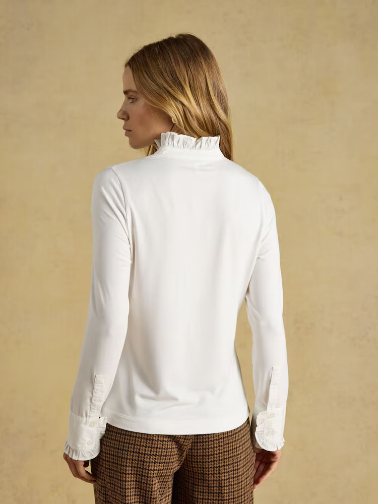 Joules Womens Felicity White Lace Insert Shirt G84-805