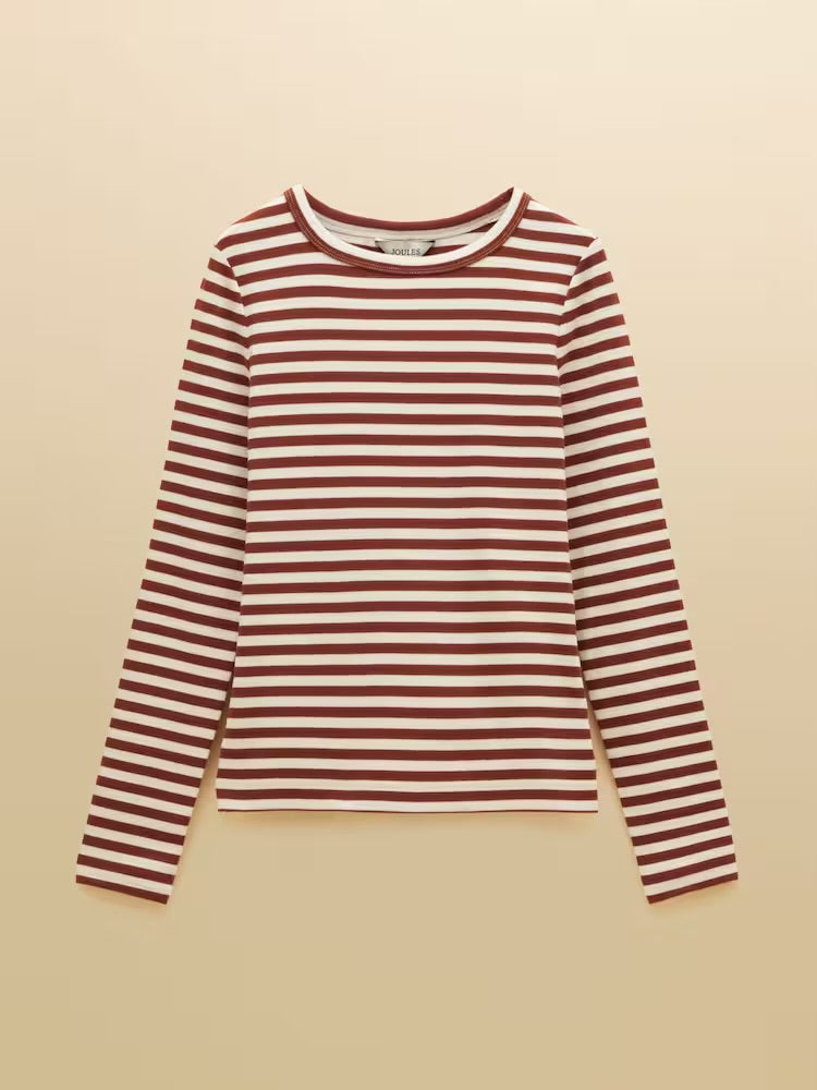 Joules Womens Sophie Ls Top V50-934 Rust Stripe