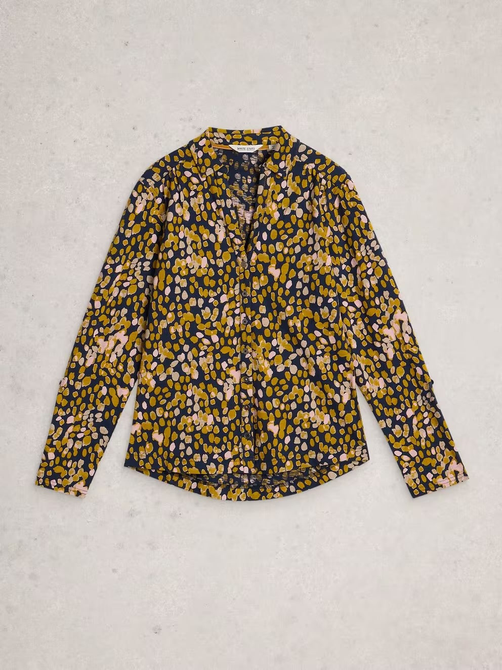 White Stuff Womens Annie Jersey Shirt 444331 Mustard Pink Abstract Clothing UK8 / Multi,UK10 / Multi,UK12 / Multi,UK14 / Multi,UK16 / Multi