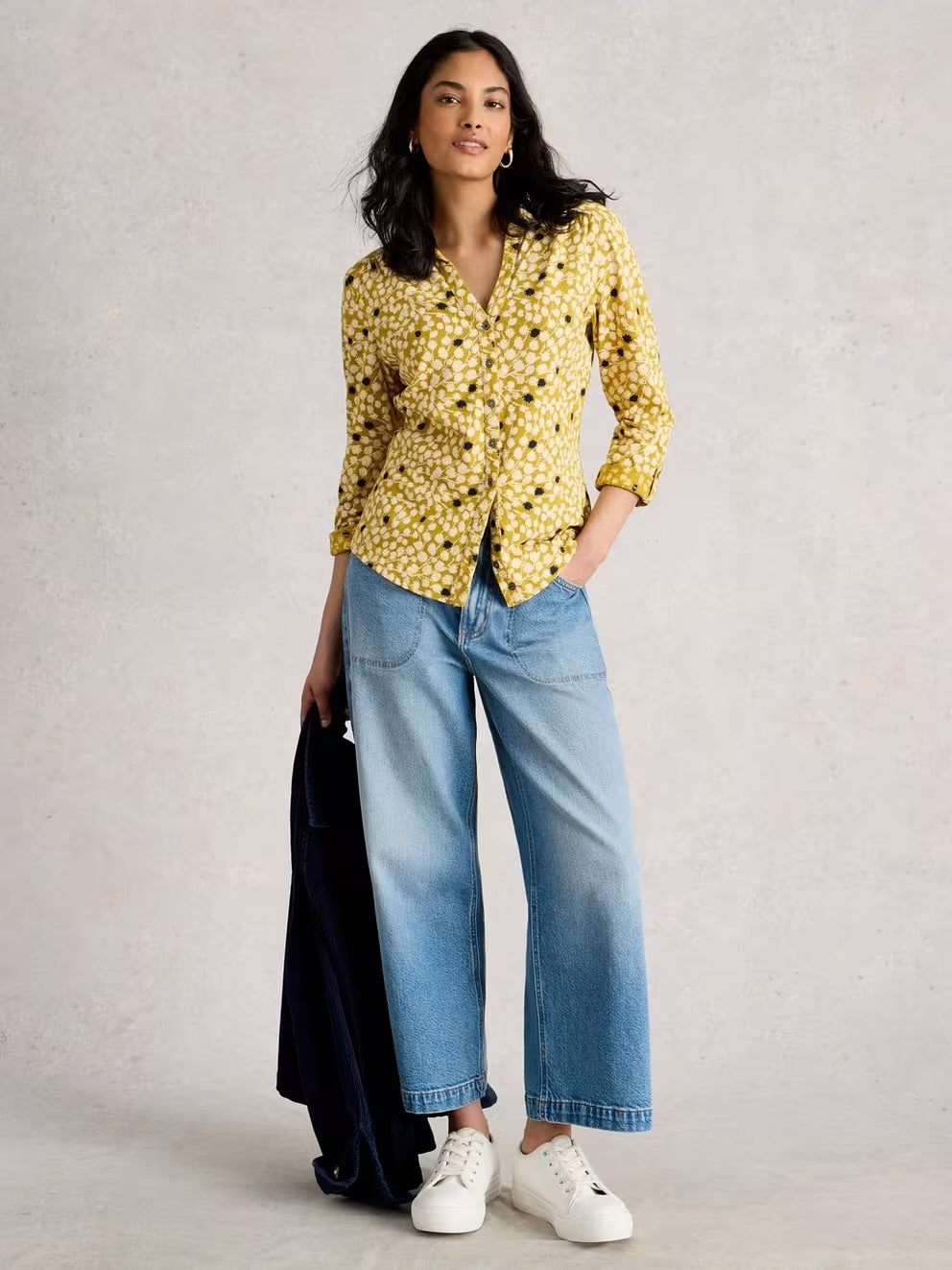 White Stuff Womens Annie Jersey Shirt 444331 Chartreuse Multi Clothing UK12 / Chartreuse,UK14 / Chartreuse,UK16 / Chartreuse