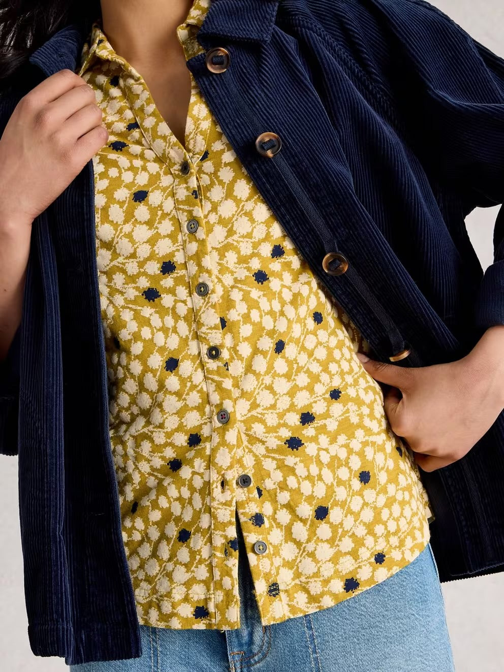 White Stuff Womens Annie Jersey Shirt 444331 Chartreuse Multi Clothing UK12 / Chartreuse,UK14 / Chartreuse,UK16 / Chartreuse