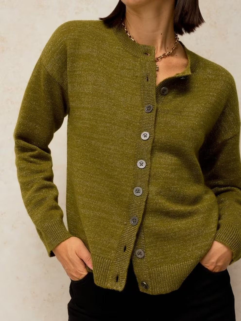 White Stuff Womens Sansa Sparkle Cardigan 447451 Mid Green Clothing UK8 / Green,UK10 / Green,UK12 / Green,UK14 / Green,UK16 / Green,UK18 / Green