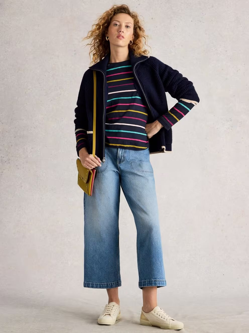 White Stuff Womens Clara T-Shirt 444332 Navy Multi Stripes Clothing UK8 / Multi,UK10 / Multi,UK12 / Multi,UK14 / Multi,UK16 / Multi