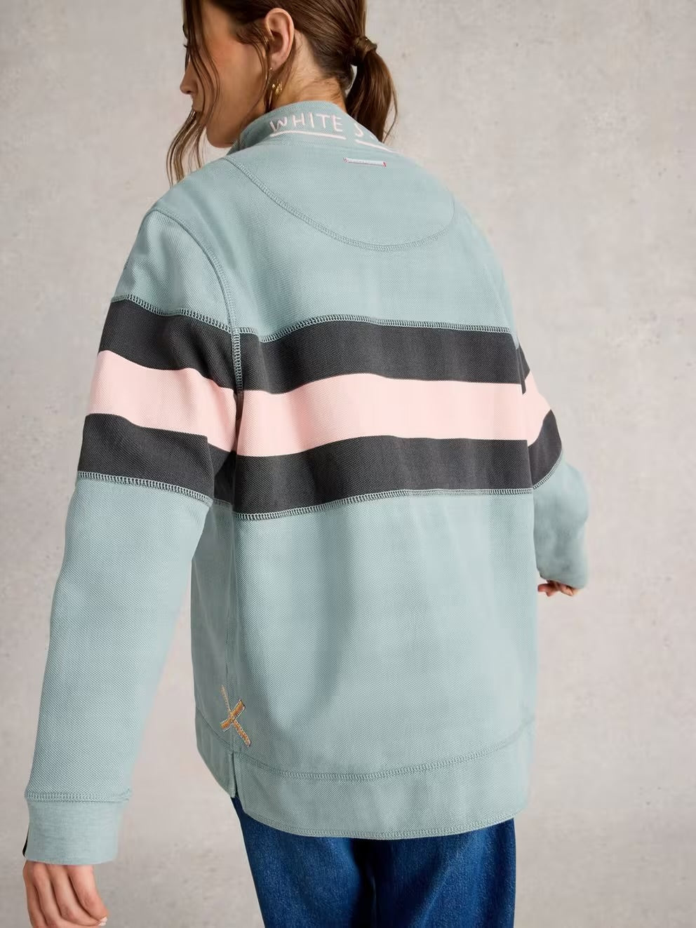 White Stuff Womens Colourblock Sweatshirt 445517 Seagrass Clothing S / Seagrass,M / Seagrass,L / Seagrass,XL / Seagrass