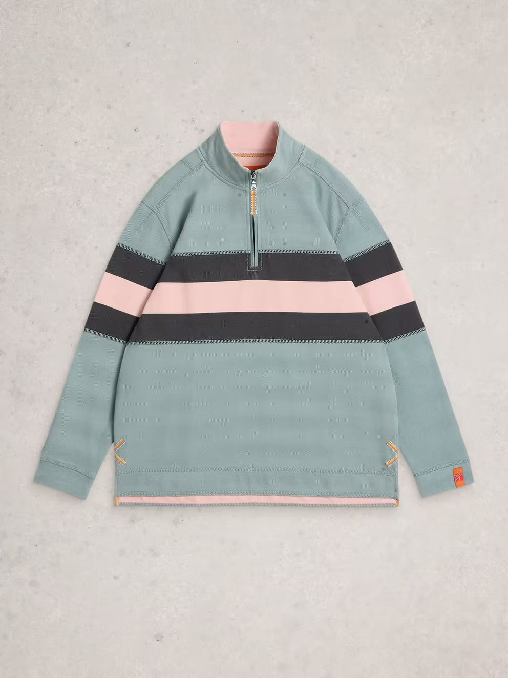 White Stuff Womens Colourblock Sweatshirt 445517 Seagrass Clothing S / Seagrass,M / Seagrass,L / Seagrass,XL / Seagrass