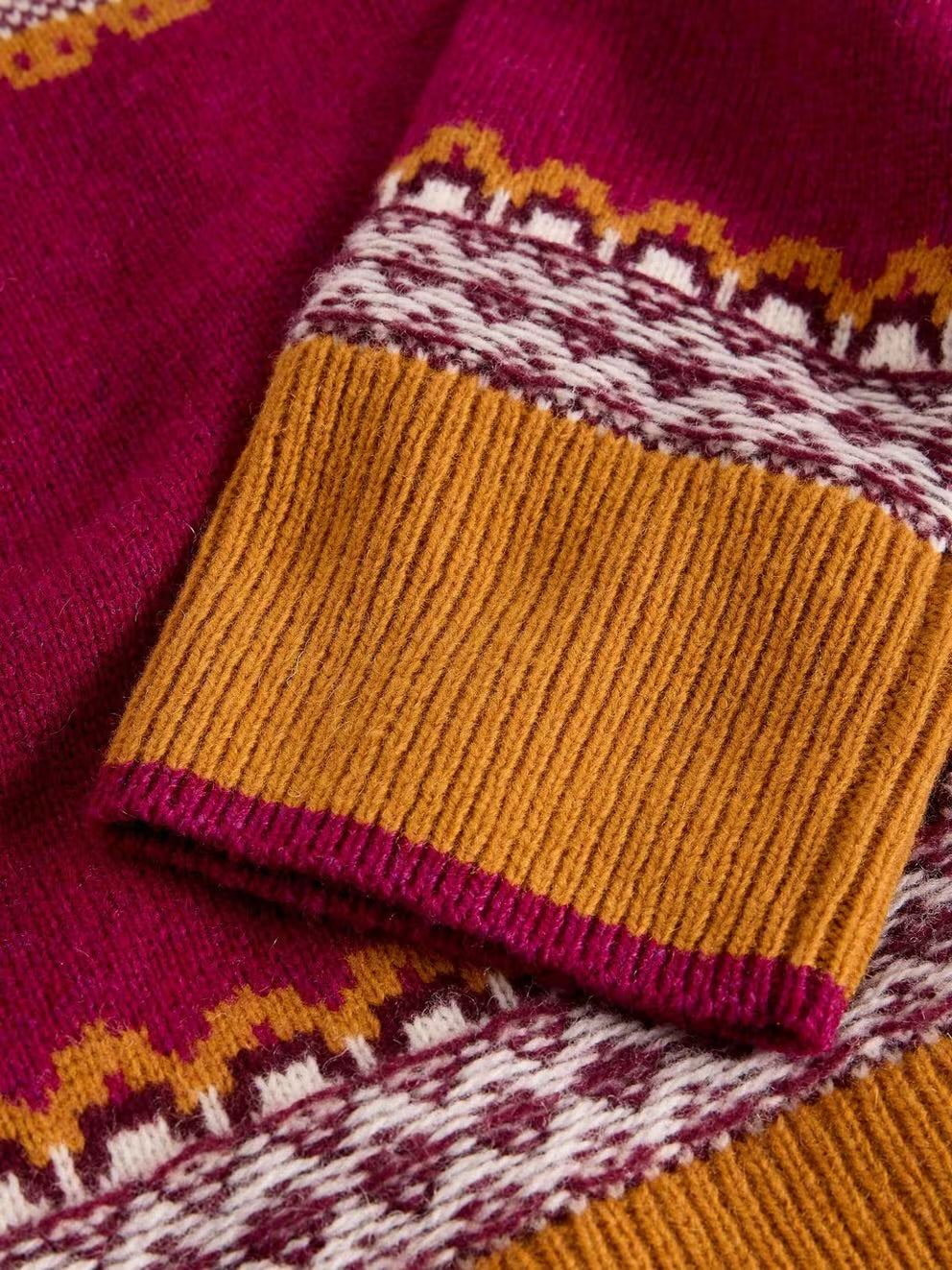 White Stuff Womens Millie Fairisle Jumper 444080 Pink Multi Clothing UK8 / Pink,UK10 / Pink,UK12 / Pink,UK14 / Pink,UK16 / Pink