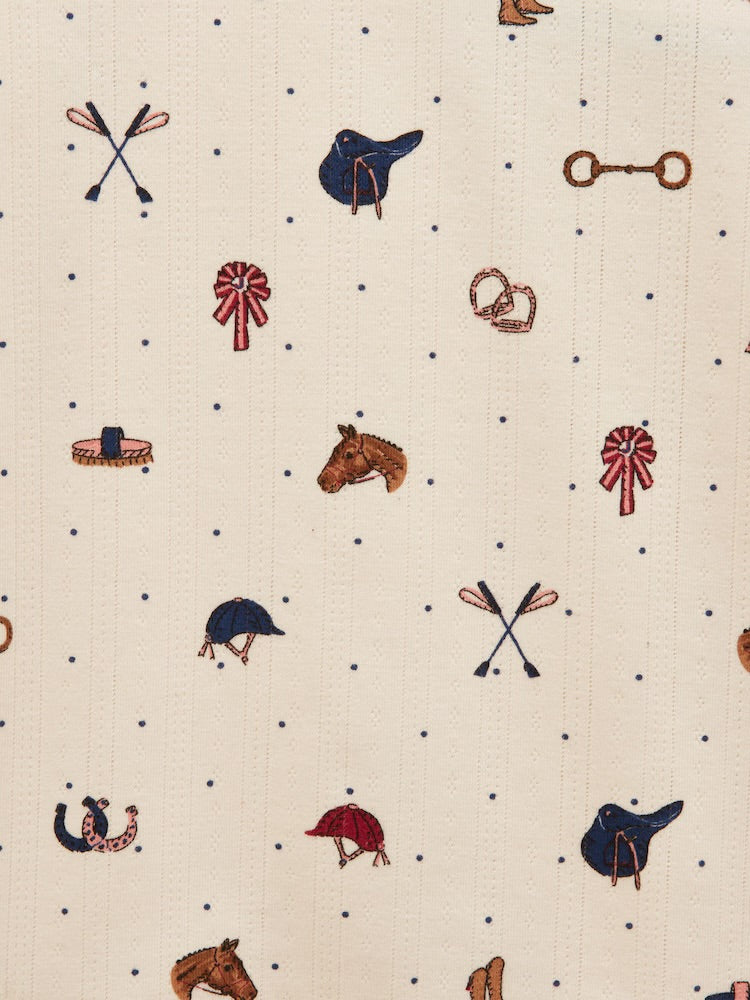 Joules Girs Odelia Top V29296 Cream Horse Clothing 4YRS / Cream,5YRS / Cream,6YRS / Cream,8YRS / Cream