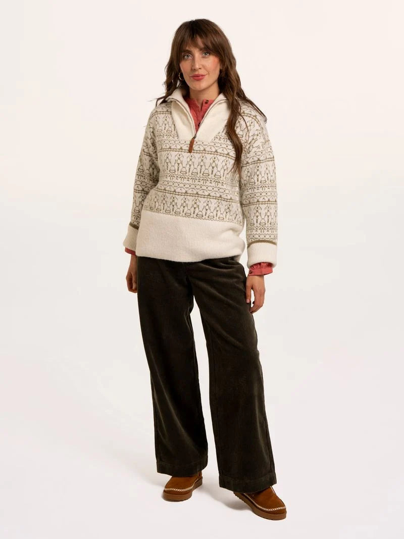 Brakeburn Womens Ingrid Knitted Quarter Zip Sweater Clothing UK8 / Natural,UK10 / Natural,UK12 / Natural,UK14 / Natural