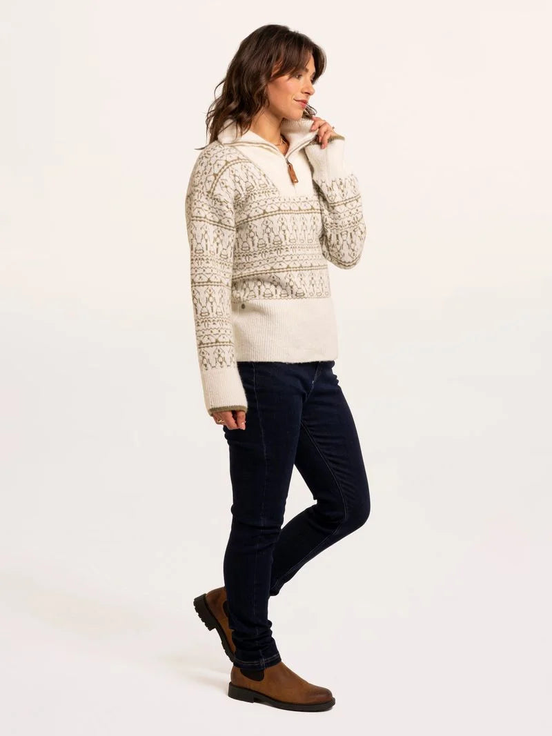 Brakeburn Womens Ingrid Knitted Quarter Zip Sweater Clothing UK8 / Natural,UK10 / Natural,UK12 / Natural,UK14 / Natural