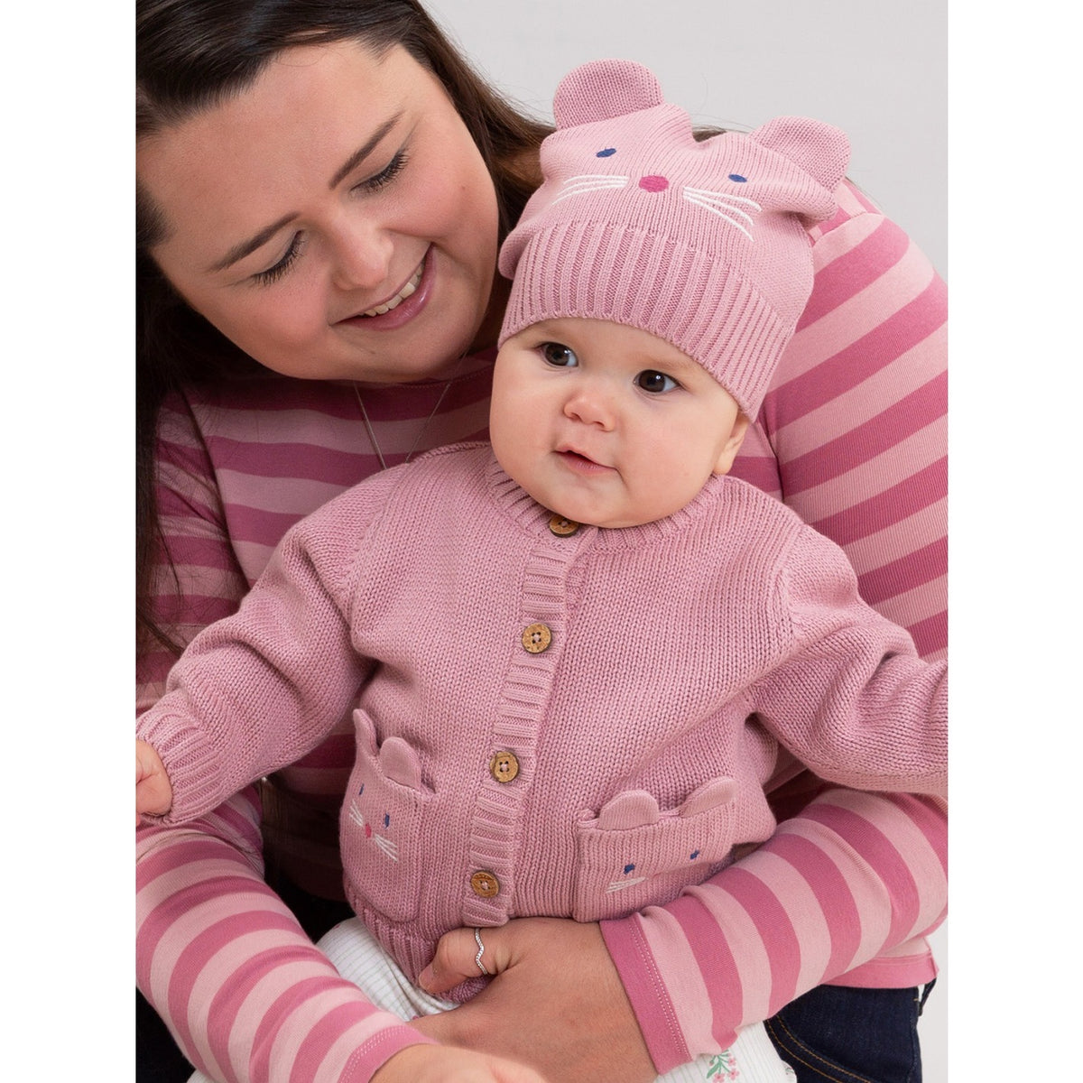 Kite Little Mouse Knitted Baby Hat 63-3842 Clothing 0-6M / Pink,6-12M / Pink