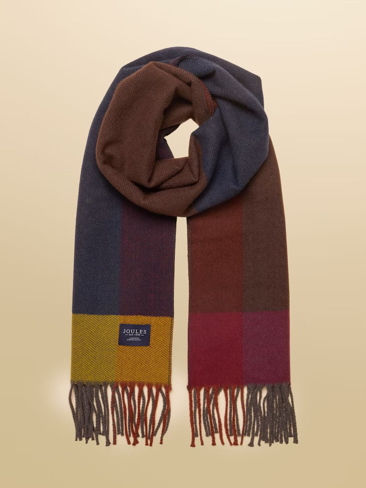 Joules Mens Langtree Multi Herringbone Scarf V26950 Clothing ONE SIZE / Multi